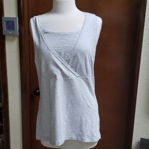 Grey large maternity nursing tank top
